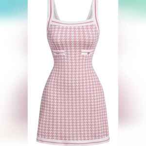Pink Houndstooth dress